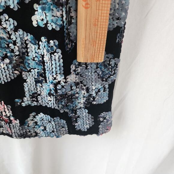 DRESS the POPULATION Women's S Allison Black Velvet Dress Sequins Midi NWT - Picture 5 of 11